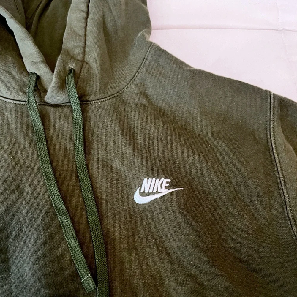 Nike Mens Army Green Fleece Hooded Pullover Sweatshirt size L